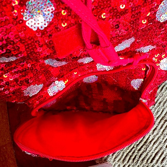 Disney, Red & Silver Sequin Backpack - Picture 4 of 6